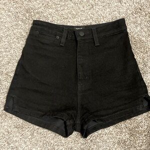 UO BDG pin up high rise black denim shorts